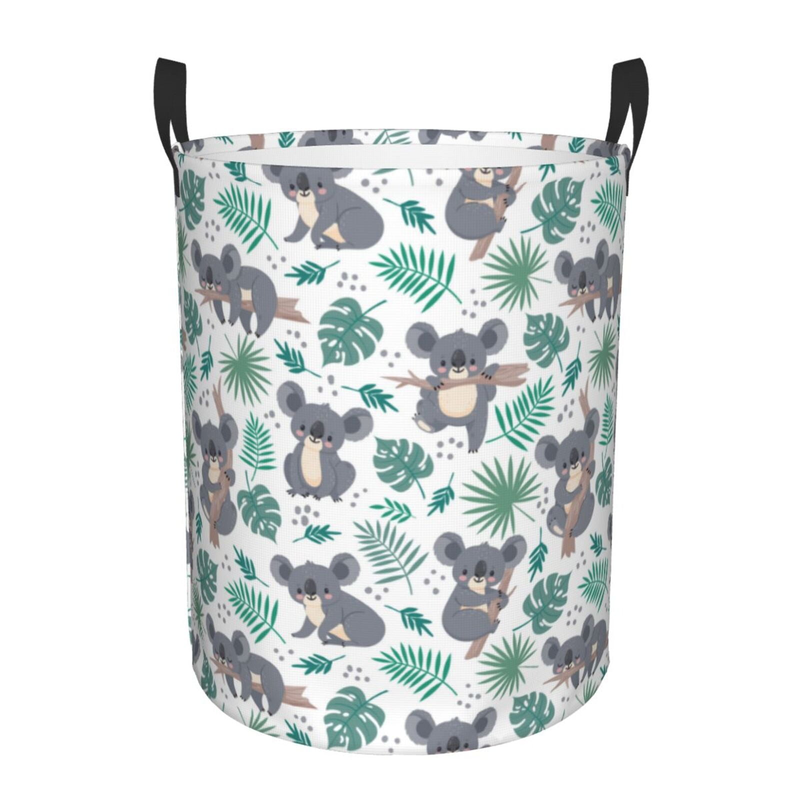 Haiem Bears and Tropical Leaves Laundry Basket, Laundry Hamper