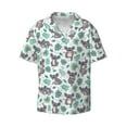 thumbnail image 1 of Haiem Bears and Tropical Leaves Men's Casual Shirts Short Sleeve Button Down Shirts Fashion Textured Summer Beach Shirt-Medium, 1 of 7