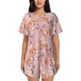 thumbnail image 1 of Haiem Beautiful Fox Pattern Pajama Set for Women 2 Piece Lounge Set Short Sleeve Tops and Shorts Soft Sleepwear-Large, 1 of 7