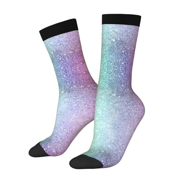 Haiem Beautiful Glitter Pattern Crew Socks – Soft & Durable Moisture-wicking Socks, Stay-Up Fit for Business, Work, and Casual Wear Size 5-11