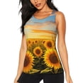 thumbnail image 1 of Haiem Beautiful Golden Sunflower Field Printed Women's Workout Tank Top, Quick-Dry Sleeveless Gym Shirt, Breathable Lightweight Athletic Top for Running, Yoga, and Casual Wear-, 1 of 7