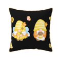 thumbnail image 1 of Haiem Bee Happy Sunflower Gnomes Print Velvet Soft Solid Decorative Square Throw Pillow Covers Set with Elegant Piping Christmas Cushion Case for Sofa Bedroom Car-18"x18", 1 of 8