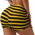 thumbnail image 1 of Haiem Bee Stripe No Front Seam Biker Shorts for Women Yoga Workout Gym Bike Shorts with Tummy Control Moisture-Wicking-Medium, 1 of 9