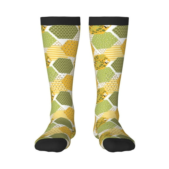 Haiem Bee honey Socks, Funny Novelty Crazy Design Cotton Socks Sports Socks Knee High Socks For Men, Women,1Pairs - Gift For Working Friends