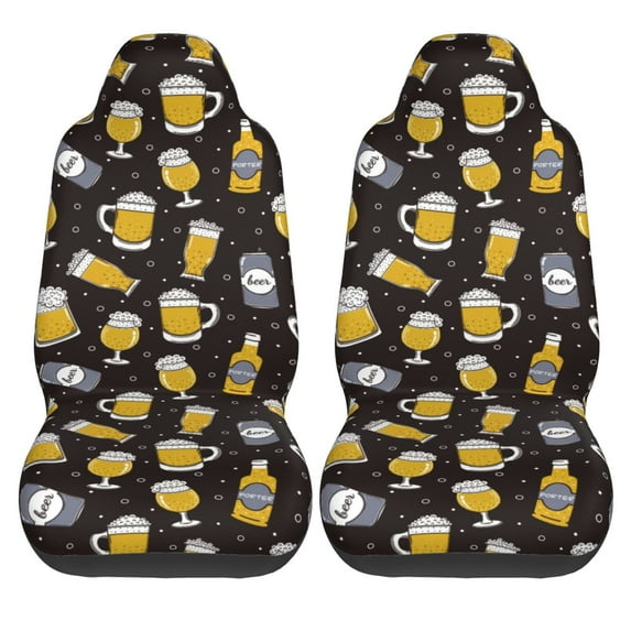 Haiem Beer In A Bottle Printed Car Seat Covers Set of 2, Universal Fit Car Seat Covers,Protective Seat Covers,Comfortable Car Seat Covers, Easy Installation Seat Covers