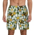 thumbnail image 1 of Haiem Bees and Flower Mens Swim Trunks with Compression Liner 2 in 1 Swimming Shorts Stretch Swimwear Quick Dry,Board Shorts-Medium, 1 of 9