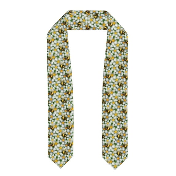 Haiem Bees and Flower Pattern Graduation Stole 2024 | Premium Satin Sash for Graduation Ceremony