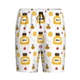 thumbnail image 1 of Haiem Bees and Flowers Men's Pajama Short with Soft Woven Cotton Elastic Waistband Sleep Short-Small, 1 of 9