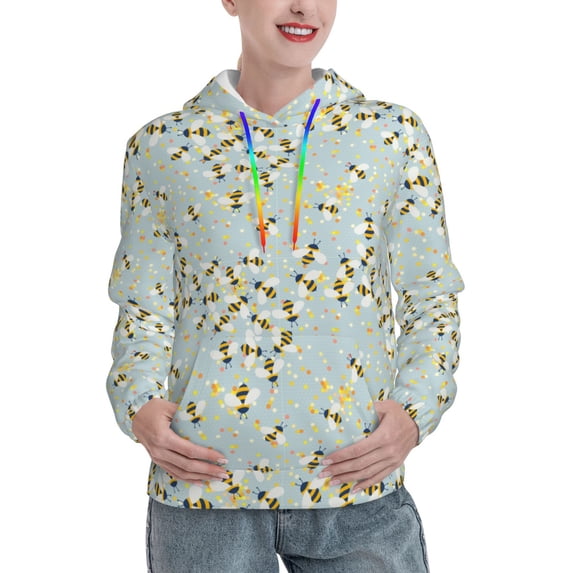 Haiem Bees for Women's Fashion Hoodies & Sweatshirts with Kangaroo Pocket,Hooded Sweatshirt with Eye-catching Drawstrings-Small