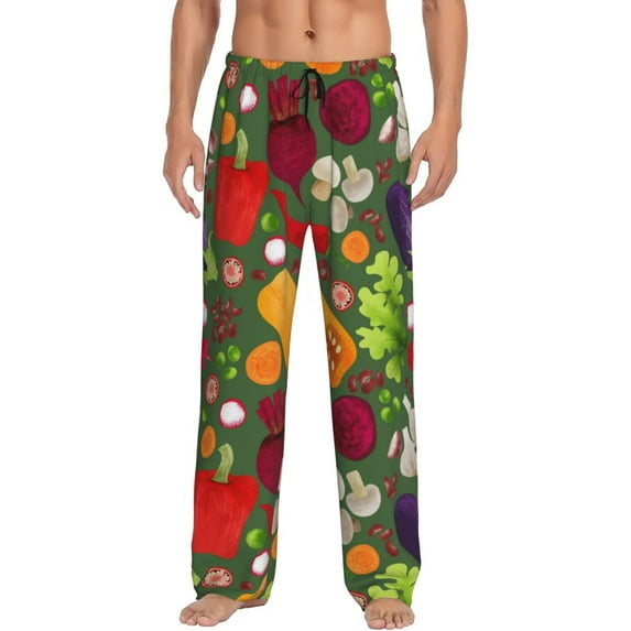 Haiem Begetable Men's Pajama Pants Ultra Lightweight Pjs Bottoms Sleepwear Bottom Pants with Pocket Drawstring-Large