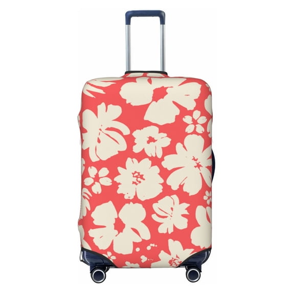 Haiem Beige Flowers Luggage Cover Printed Suitcase Covers for Luggage Elastic Washable Suitcase Protector Fits 18-32 Inch Luggage-Large