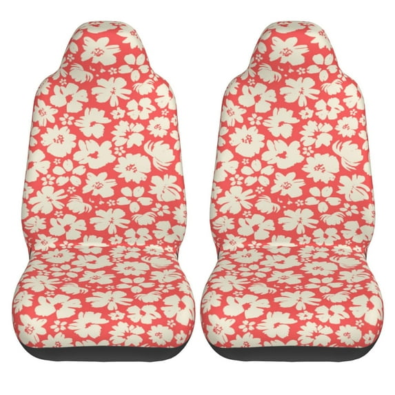 Haiem Beige Flowers Printed Car Seat Covers Set of 2, Universal Fit Car Seat Covers,Protective Seat Covers,Comfortable Car Seat Covers, Easy Installation Seat Covers, Vehicle Seat Covers