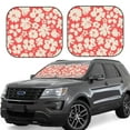 thumbnail image 1 of Haiem Beige Flowers Windshield Sun Shade: Universal Foldable 2-Piece Car Front Window Sunshade - Blocks Uv Rays, And Reduces Heat,Essential Car Accessory Small, 1 of 7
