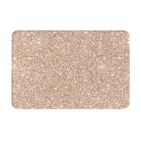 Haiem Beige Sparkling Glitter Front Door Mat Indoor Outdoor Entrance, Waterproof All-Season, All-Weather Doormat, Durable Flannel Fabric, Fade Resistant, Low Profile, 16x24in