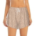 thumbnail image 1 of Haiem Beige Sparkling Glitter Women's 2 in 1 Running Shorts - Lightweight Athletic Workout Gym Yoga Breathable Sports Shorts Liner with Phone Pockets-Medium, 1 of 9