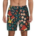 thumbnail image 1 of Haiem Berries and Flowers Mens Swim Trunks with Compression Liner 2 in 1 Swimming Shorts Stretch Swimwear Quick Dry,Board Shorts-Large, 1 of 9