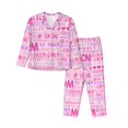 thumbnail image 1 of Haiem Best Mom ever Pattern Women’s Long-sleeve Sleepwear,Sleepwear Set,2-piece Loungewear Set,Soft PJs Comfy Nightwear with Pockets-Small, 1 of 7