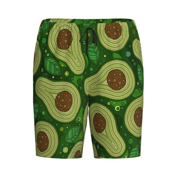 Haiem Big Colorful Avocados Men's Pajama Short with Soft Woven Cotton Elastic Waistband Sleep Short-Small