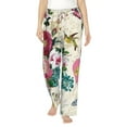 thumbnail image 1 of Haiem Bird Butterfly Rose Women's Pajama Pants Ultra Lightweight Pjs Bottoms Sleepwear Bottom Pants With Pocket Drawstring-Large, 1 of 9