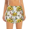 thumbnail image 1 of Haiem Bird Sunflowers Women's 2 in 1 Running Shorts - Lightweight Athletic Workout Gym Yoga Breathable Sports Shorts Liner with Phone Pockets-Medium, 1 of 9
