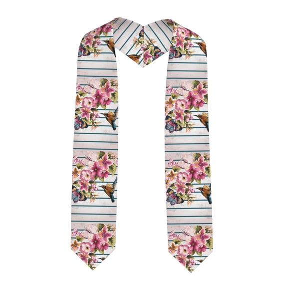Haiem Bird and Floral Pattern Graduation Stole 2024 | Premium Satin Sash for Graduation Ceremony