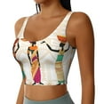 thumbnail image 1 of Haiem Black African Woman Pattern Womens Sports Bra - U Neck Padded Low Impact Yoga Bra Workout Crop Top Gym Moisture-Wicking Workout Vest -Small, 1 of 9