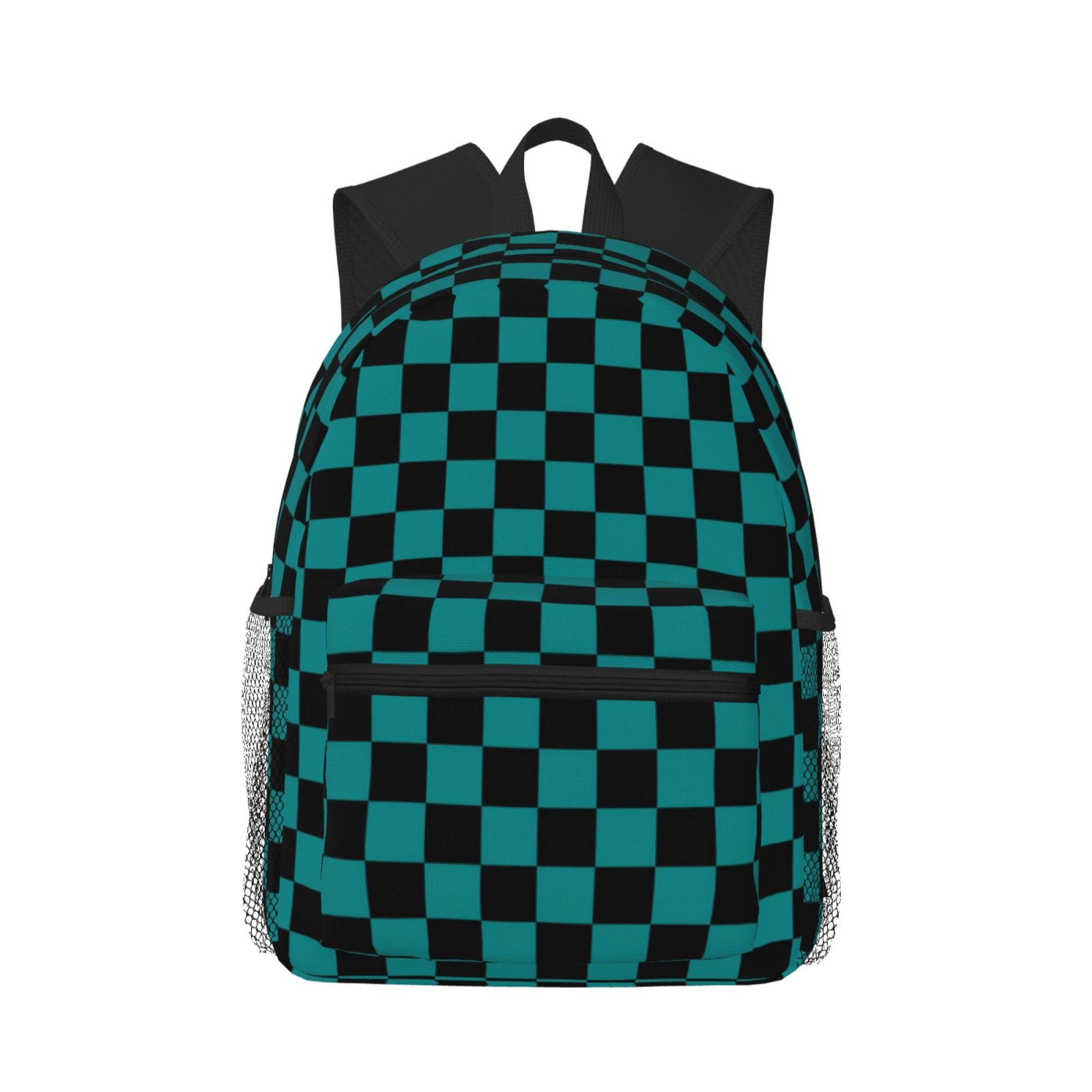 Haiem Black And Teal Checkerboard Lightweight Backpack for School ...