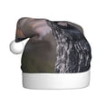 thumbnail image 1 of Haiem Black Dragon Cliff Dawn Pattern Santa Hat Confortable Velvet Christmas Hat for Christmas Party Favors Fit for Adults Men Women, 1 of 6