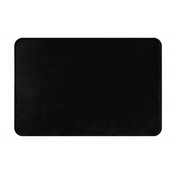 Haiem Black Front Door Mat Indoor Outdoor Entrance, Waterproof All-Season, All-Weather Doormat, Durable Flannel Fabric, Fade Resistant, Low Profile, 16x24in