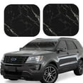 thumbnail image 1 of Haiem Black Marble Texture Abstract Windshield Sun Shade: Universal Foldable 2-Piece Car Front Window Sunshade - Blocks Uv Rays, And Reduces Heat,Essential Car Accessory Large, 1 of 7