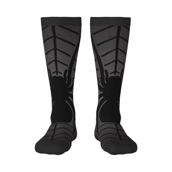 Haiem Black Spider On Web 1 Socks, Funny Novelty Crazy Design Cotton Socks Sports Socks Knee High Socks For Men, Women,1Pairs - Gift For Working Friends