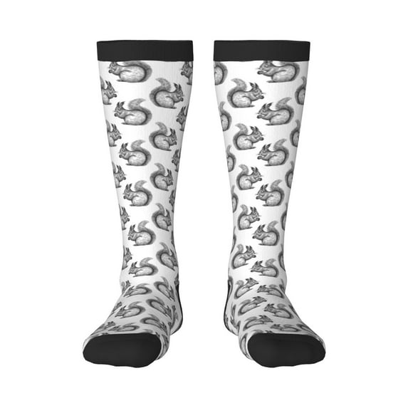 Haiem Black Squirrel Socks, Funny Novelty Crazy Design Cotton Socks Sports Socks Knee High Socks For Men, Women,1Pairs - Gift For Working Friends