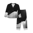 thumbnail image 1 of Haiem Black White Fluid Sculpture Pattern Women’s Long-sleeve Sleepwear,Sleepwear Set,2-piece Loungewear Set,Soft PJs Comfy Nightwear with Pockets-XX-Large, 1 of 7