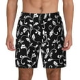 thumbnail image 1 of Haiem Black White Leaves Mens Swim Trunks with Compression Liner 2 in 1 Swimming Shorts Stretch Swimwear Quick Dry,Board Shorts-XX-Large, 1 of 9