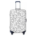 thumbnail image 1 of Haiem Black White Music Luggage Cover Printed Suitcase Covers for Luggage Elastic Washable Suitcase Protector Fits 18-32 Inch Luggage-X-Large, 1 of 9