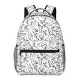 thumbnail image 1 of Haiem Black White Music Printed School Backpack,Casual Travel Lightweight Backpack,Durable Comfortable Multifunctional Backpack,Laptop Backpack, 1 of 5
