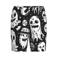 thumbnail image 1 of Haiem Black White Spooky Ghosts Men's Pajama Short with Soft Woven Cotton Elastic Waistband Sleep Short-3X-Large, 1 of 9