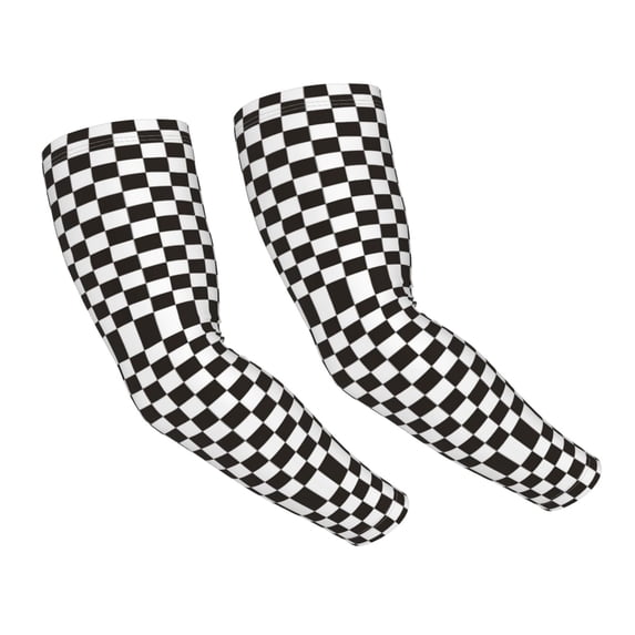 Haiem Black and White Checkerboard UV Protection Cooling Arm Sleeves for Men and Women UPF 50 Sun Sleeve