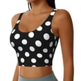 thumbnail image 1 of Haiem Black and White Polka Dot Pattern Womens Sports Bra - U Neck Padded Low Impact Yoga Bra Workout Crop Top Gym Moisture-Wicking Workout Vest -, 1 of 9