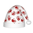 thumbnail image 1 of Haiem Bloody Hand Pattern Santa Hat Confortable Velvet Christmas Hat for Christmas Party Favors Fit for Adults and Kids, 1 of 6