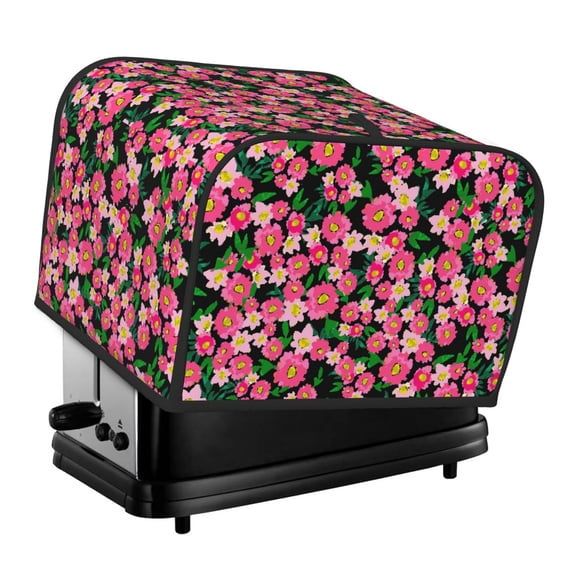 Haiem Blooming Meadow Print Toaster Covers 4 Slice Wide Slot,Bread Dust Cover & Fingerprint Protection,Bread Machine Cover,Appliance Covers