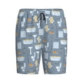 thumbnail image 1 of Haiem Blue Bathroom Men's Pajama Short with Soft Woven Cotton Elastic Waistband Sleep Short-Large, 1 of 9