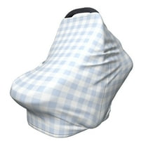 Haiem Blue Checkboard Baby Nursing Cover & Nursing Poncho - Multi Use Cover for Baby Car Seat Canopy, Stroller Cover, 360°Full Privacy Breastfeeding Coverage