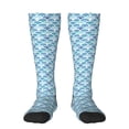 thumbnail image 1 of Haiem Blue Fish Scale Texture Socks, Funny Novelty Crazy Design Cotton Socks Sports Socks Knee High Socks For Men, Women,1Pairs - Gift For Working Friends, 1 of 8