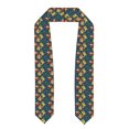 thumbnail image 1 of Haiem Blue Floral Pattern Graduation Stole 2024 | Premium Satin Sash for Graduation Ceremony, 1 of 7