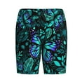 thumbnail image 1 of Haiem Blue Floral with Butterflies Men's Pajama Short with Soft Woven Cotton Elastic Waistband Sleep Short-3X-Large, 1 of 9