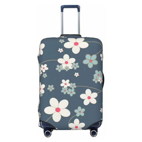 Haiem Blue Flower Luggage Cover,Durable, Washable Suitcase Protector With Anti-Scratch Technology - Keep Your Luggage Looking New Medium