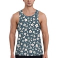 thumbnail image 1 of Haiem Blue Flower Men Workout Tank Top Gym Bodybuilding Sleeveless Muscle T Shirts Athletic Tank Breathable Workout Shirt-4X-Large, 1 of 9
