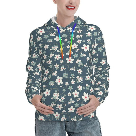 Haiem Blue Flower for Men's Fashion Hoodies & Sweatshirts with Kangaroo Pocket,Hooded Sweatshirt with Eye-catching Drawstrings-X-Large