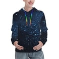 thumbnail image 1 of Haiem Blue Glitter Retro for Women's Fashion Hoodies & Sweatshirts with Kangaroo Pocket,Hooded Sweatshirt with Eye-catching Drawstrings-Large, 1 of 7
